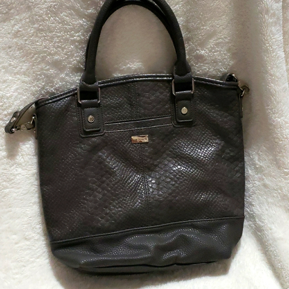 Jewell snake pattern purse.
